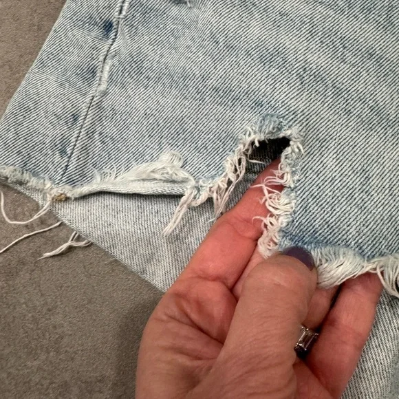 Agolde Parker Vintage Cutoff Shorts Button Fly Distressed in swampmeet size 26 - Picture 6 of 10